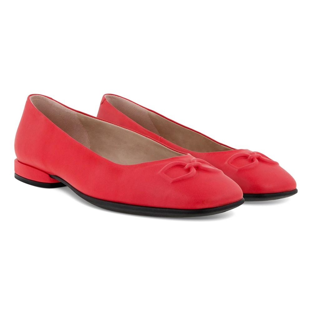 ECCO Womens Ballerinas Red - Anal Squareds - SPZ-548610